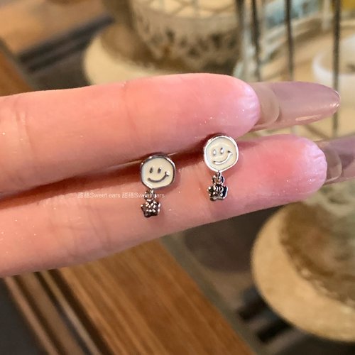 迷你笑脸耳骨钉医用钛钢养耳洞