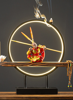 创意茶宠摆件茶桌孙悟空齐天大圣斗战胜佛禅意流香茶台茶室装饰品