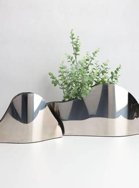 轻奢创意金属酒桶花瓶软装饰品客厅酒柜餐厅玄关家居桌面花器摆件