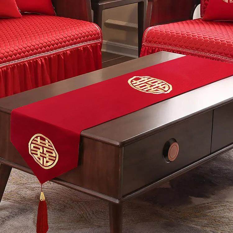 桌旗结婚茶几桌布婚礼中式红色喜字餐桌布婚庆流苏刺绣电视柜盖巾,节庆用品/礼品,陪嫁用品套装,淘宝优惠券,粉丝福利购,淘宝优惠卷