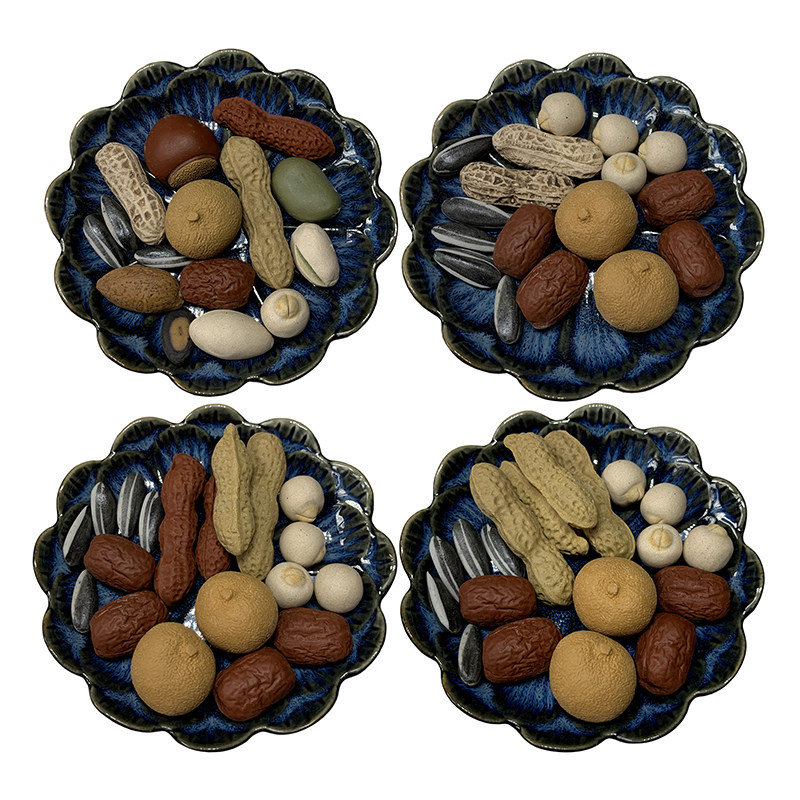 紫砂茶宠坚果套餐 仿真花生瓜子桂圆红枣莲子 早生贵子摆件送礼