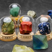 天然水晶原石黄水晶紫水晶晶牙许愿瓶摆件桌面微景观装 饰摆件