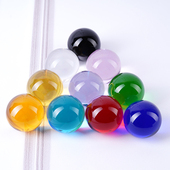 弹珠彩色玻璃珠子儿童装 饰摆件透明红白黄蓝绿紫粉黑色实心水晶球