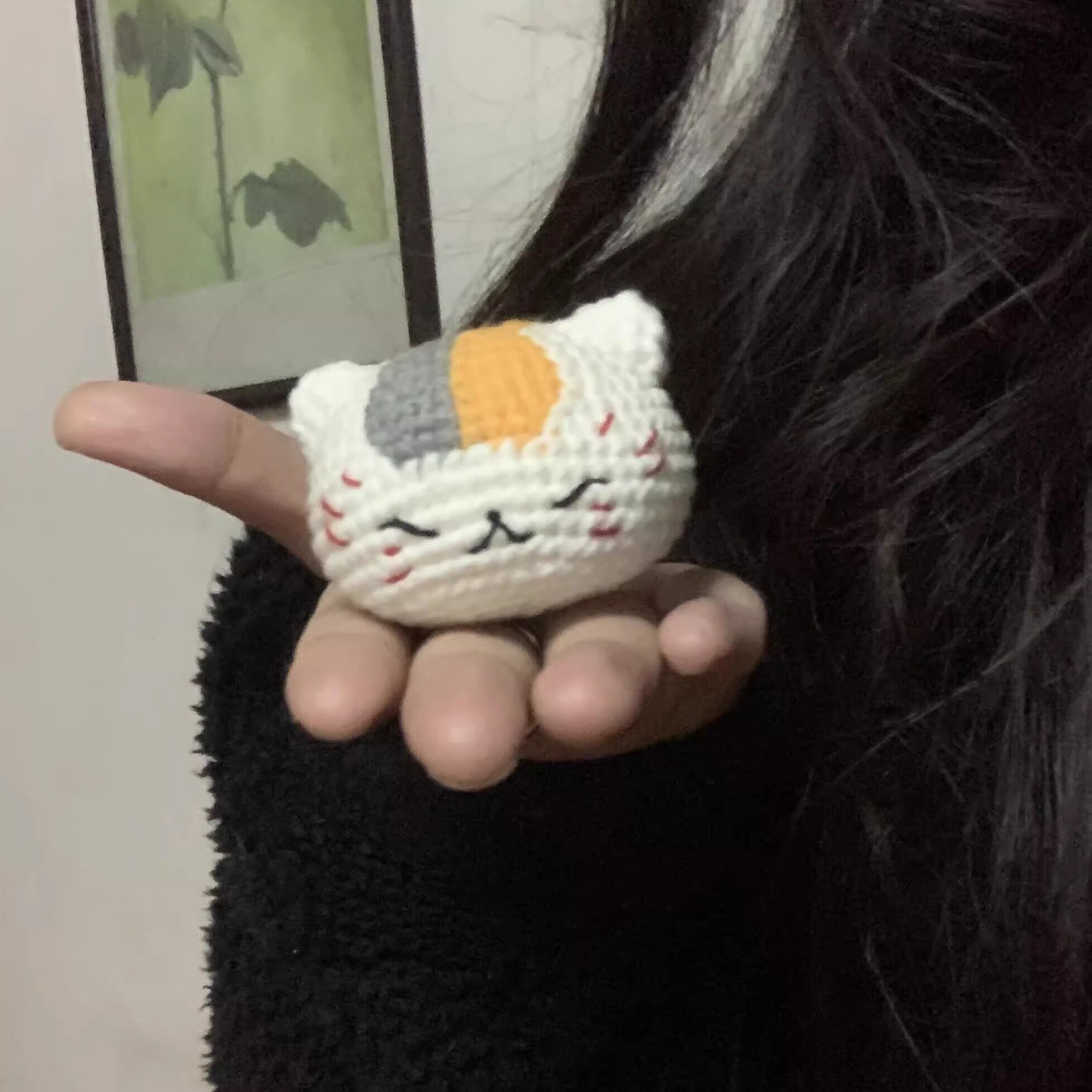 毛线钩织夏目友人帐猫咪老师挂件