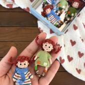 皮皮女孩迷你娃娃钩针编织毛线钩针送朋友自制手工DIY礼物材料包