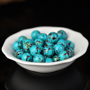 优选乌兰花绿松石散珠子菱镁矿铁线高瓷diy手工串珠手链饰品配件