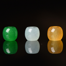 翡翠三彩玉髓老型珠桶珠隔珠巴山翠diy手工串珠编织手链饰品配件