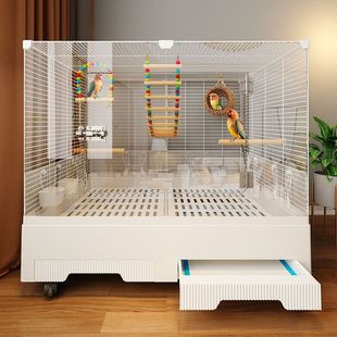 鸟笼防溅洒鹦鹉笼子大号家用横丝新型专用豪华别墅玄凤牡丹小太阳