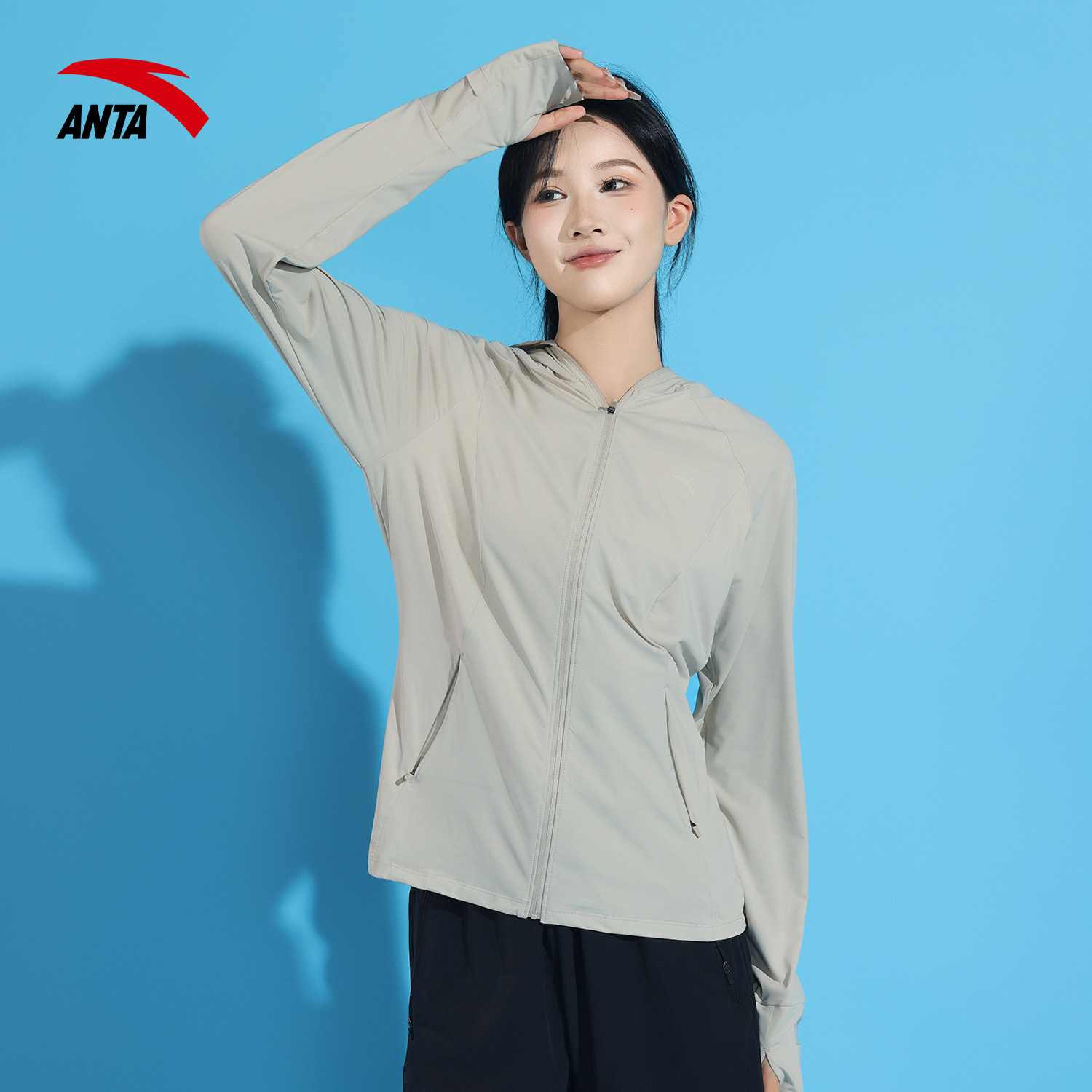安踏鱼骨防晒衣运动服女款2024夏季新款官方正品冰丝轻质女士外套