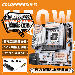 英特尔i5 14490F搭COLORFIRE B760M-A MEOW橘影橙WIFI主板CPU套装