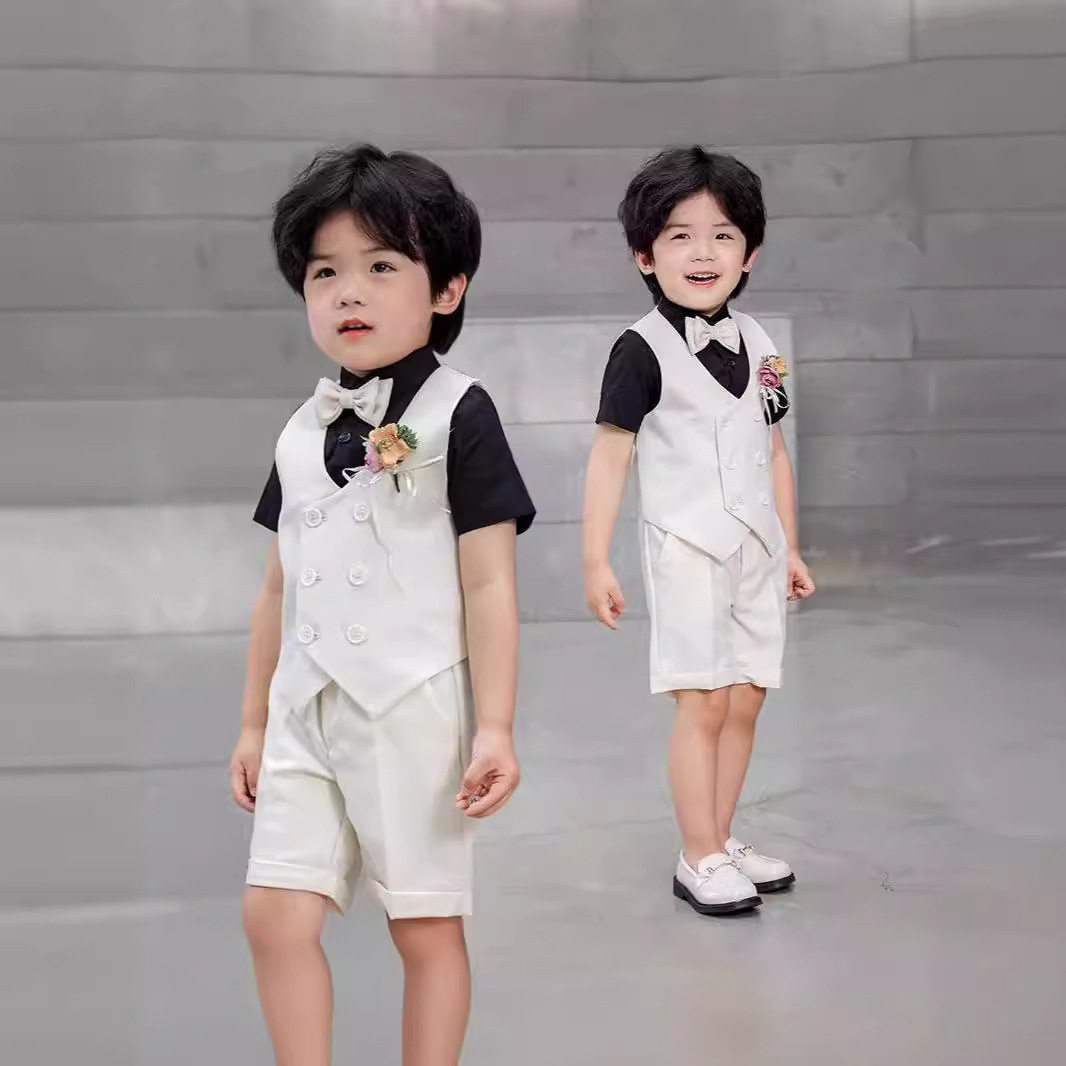 儿童马甲小西装礼服套装夏季新款2024学生表演服幼儿园主持人演出
