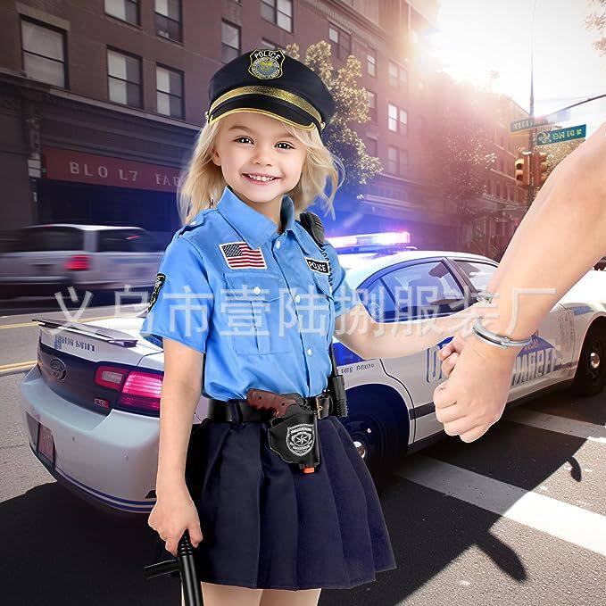 万圣节服装儿童警察服角色扮演cosplay服装表演变装舞会派对服装