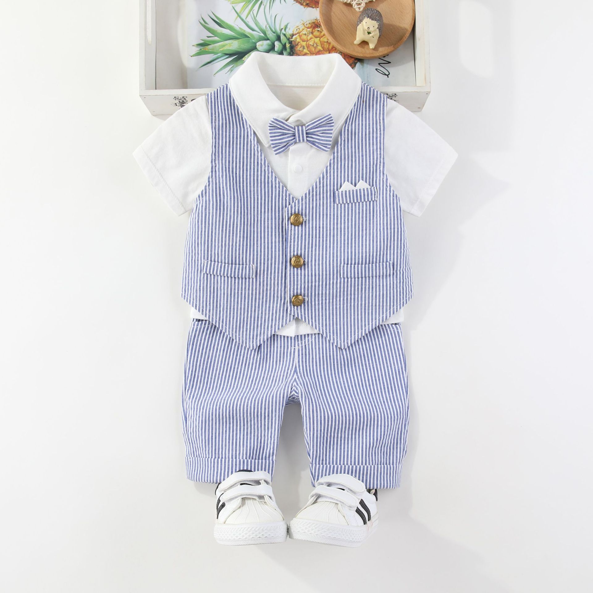 男童礼服春夏宝宝周岁2025新款西装套装儿童西服花童表演服英伦帅