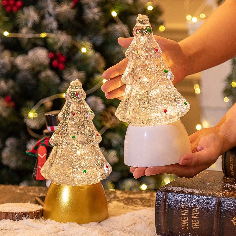 圣诞礼物圣诞节圣诞树音乐小夜灯水晶球八音盒装饰品灯飘雪圣诞