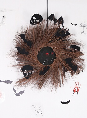 万圣节2025新款装饰品太阳花环万圣派对场景布置家居摆设挂饰