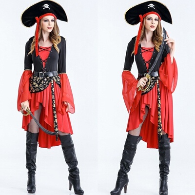 万圣节加勒比海盗话剧演出服成人女海盗服装cosplay角色扮演服装