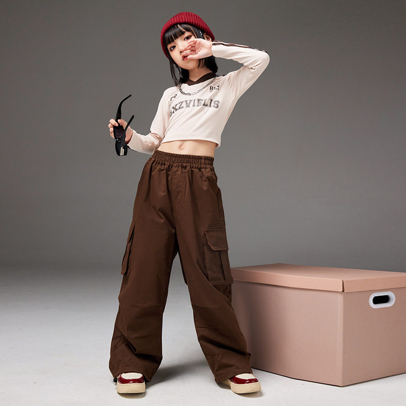 女童爵士舞服装儿童演出服jazz女孩模特走秀团体表演练功服街舞潮