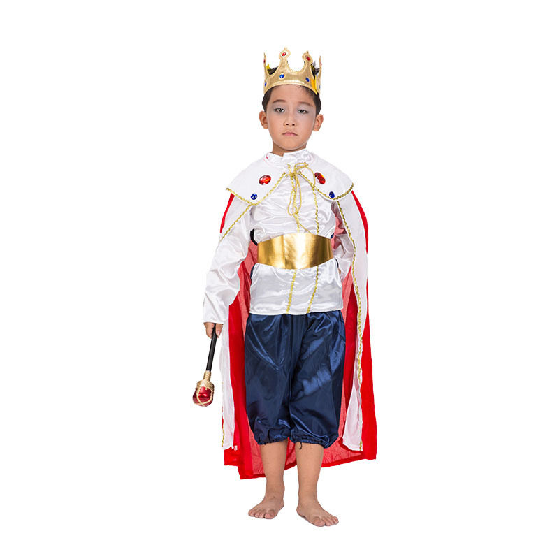 万圣节儿童国王服装化妆舞会丹麦王子角色扮演表演服演出衣服