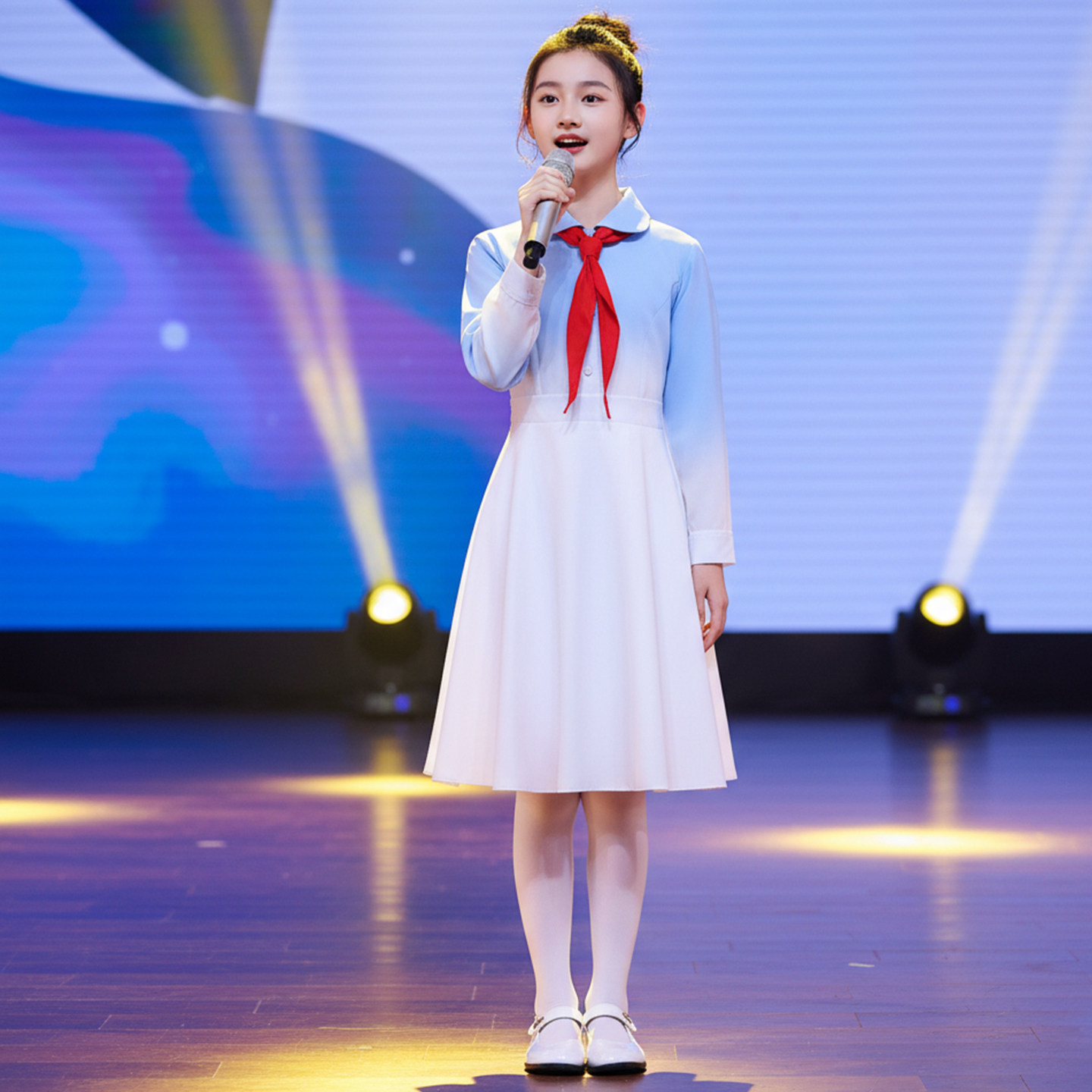 儿童合唱祖国有我舞蹈演出服红军闪闪红领巾少年有志少年郎表演服