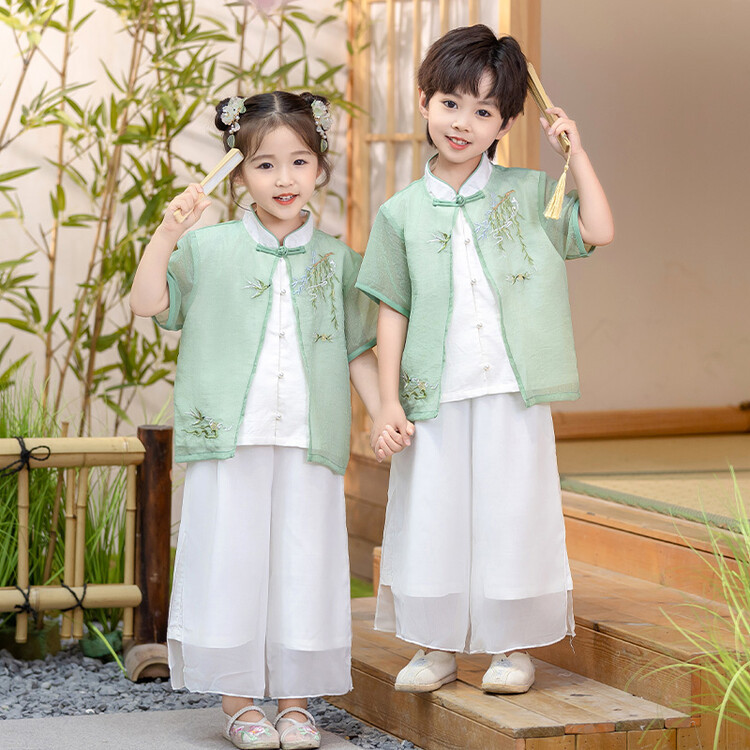 男童汉服套装夏款中国风表演服女童古装儿童幼儿园六一演出服唐装