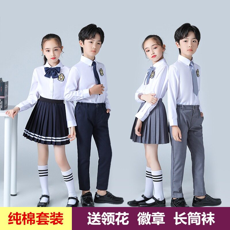 中小学生大合唱表演服装英伦风校服诗歌朗诵演出服儿童幼儿园园服