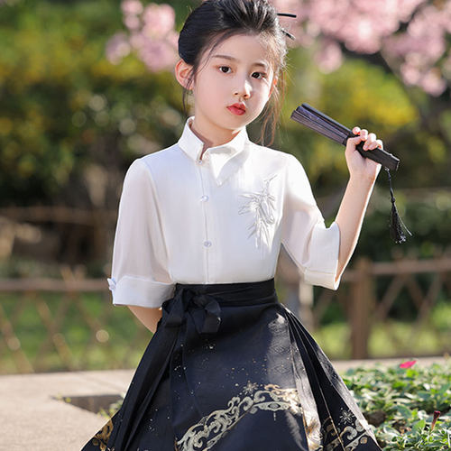 新中式马面裙2026新款女童汉服六一表演服国风儿童古装半身裙批发