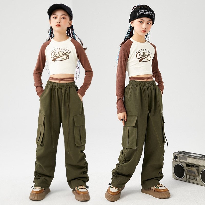 元旦儿童爵士舞服装嘻哈街舞练功舞蹈套装女童模特走秀潮表演出服