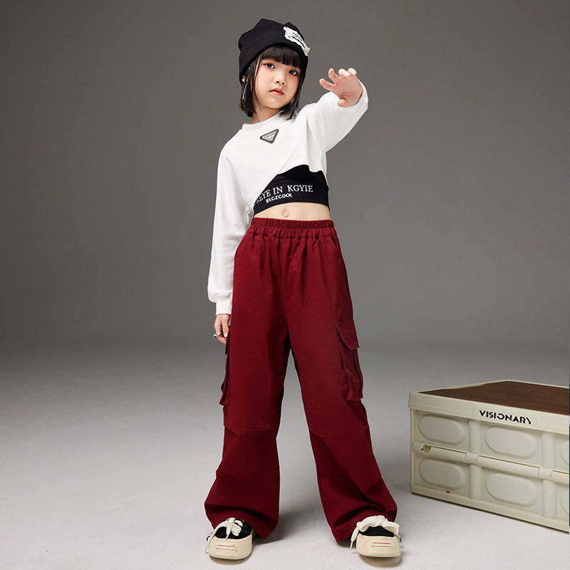 女童爵士舞服装儿童演出服jazz女孩走秀表演练功服街舞潮酷嘻哈秋