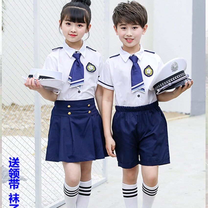 儿童小空军夏短袖套装小海军衣服幼儿园小兵表演服男女童合唱演出