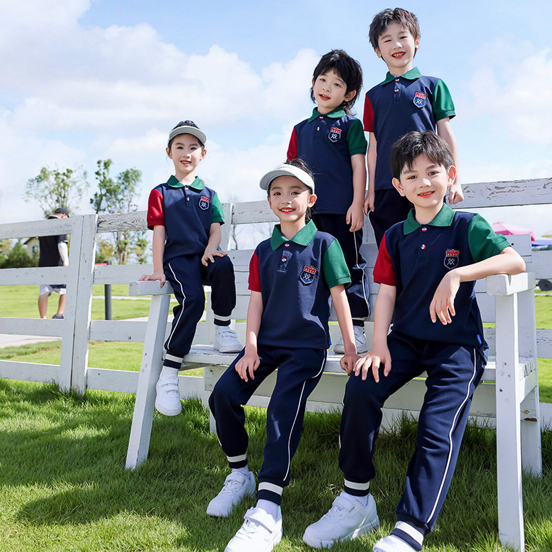 校服套装春秋装纯棉英伦棒球服小学生班服四件套幼儿园园服学院风