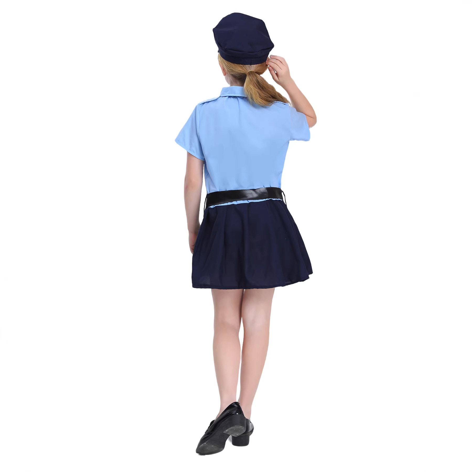 跨境爆款警官制服小女警儿童cos服万圣节节日表演角色扮演套装