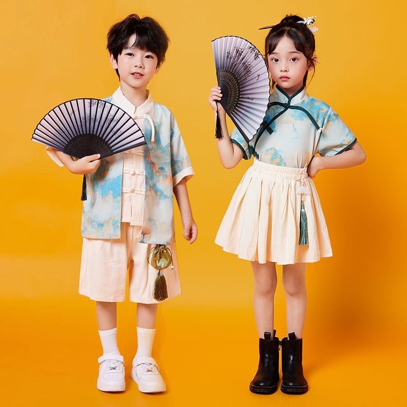 【百搭亮眼】六一儿童汉服中国风演出服合唱古典舞蹈表演服装运动
