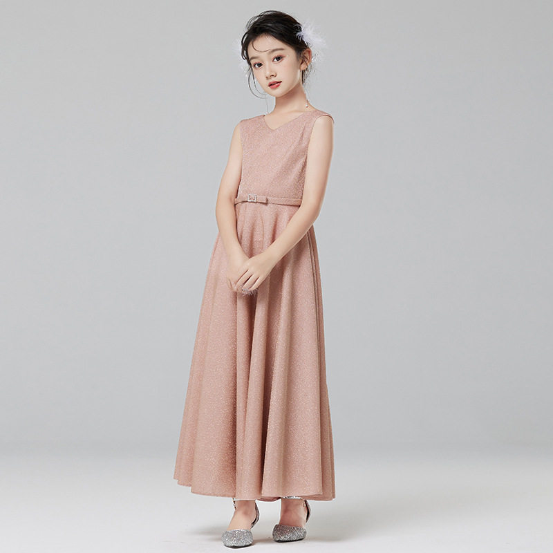 女童礼服裙儿童高端裙子女孩主持人钢琴演奏服团体表演演出服