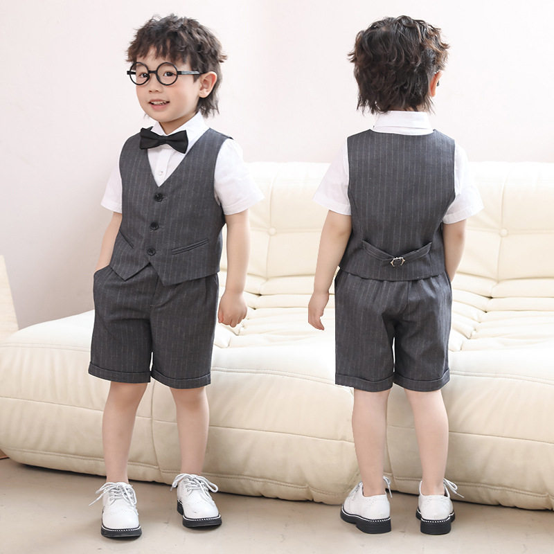 男童西装套装儿童小西装男孩西服小主持人表演服花童礼服春夏季