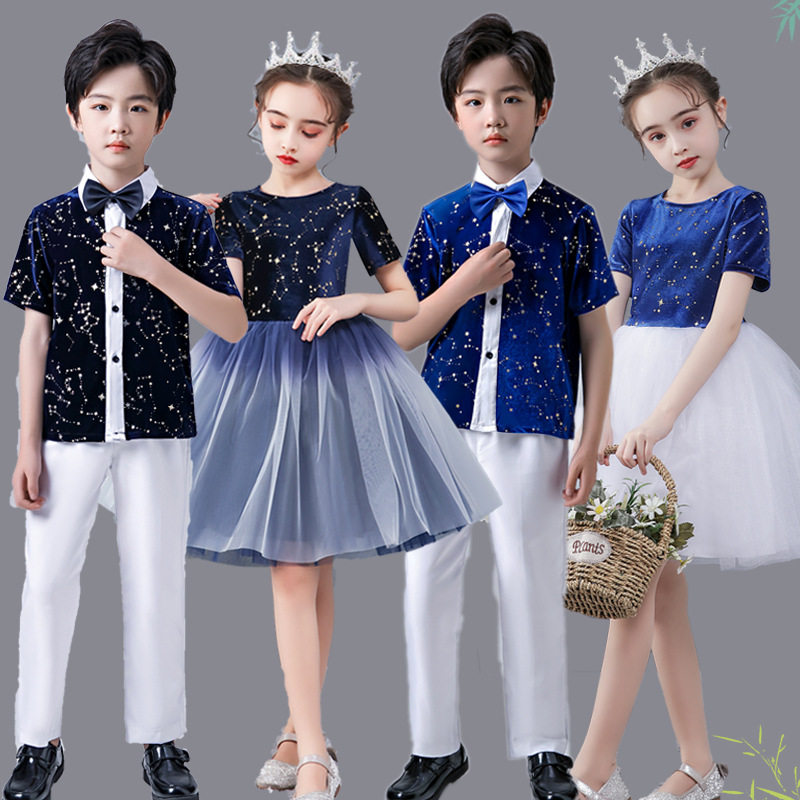 六一儿童合唱服演出服男女童礼服少儿大合唱团小学生朗诵表演服装