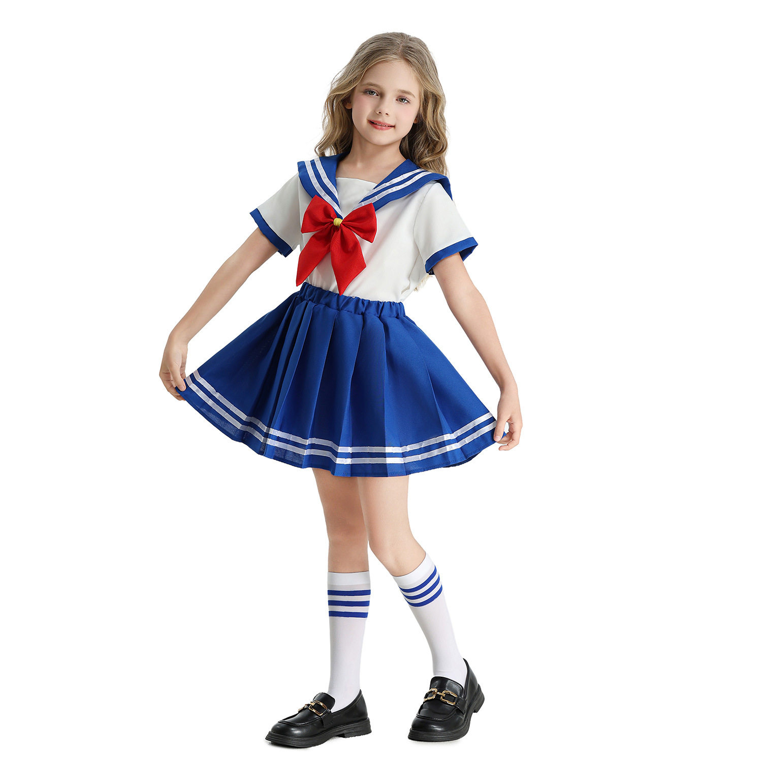 六一儿童节服装啦啦队校服JK服英伦女童水手海军美少女战士表演服