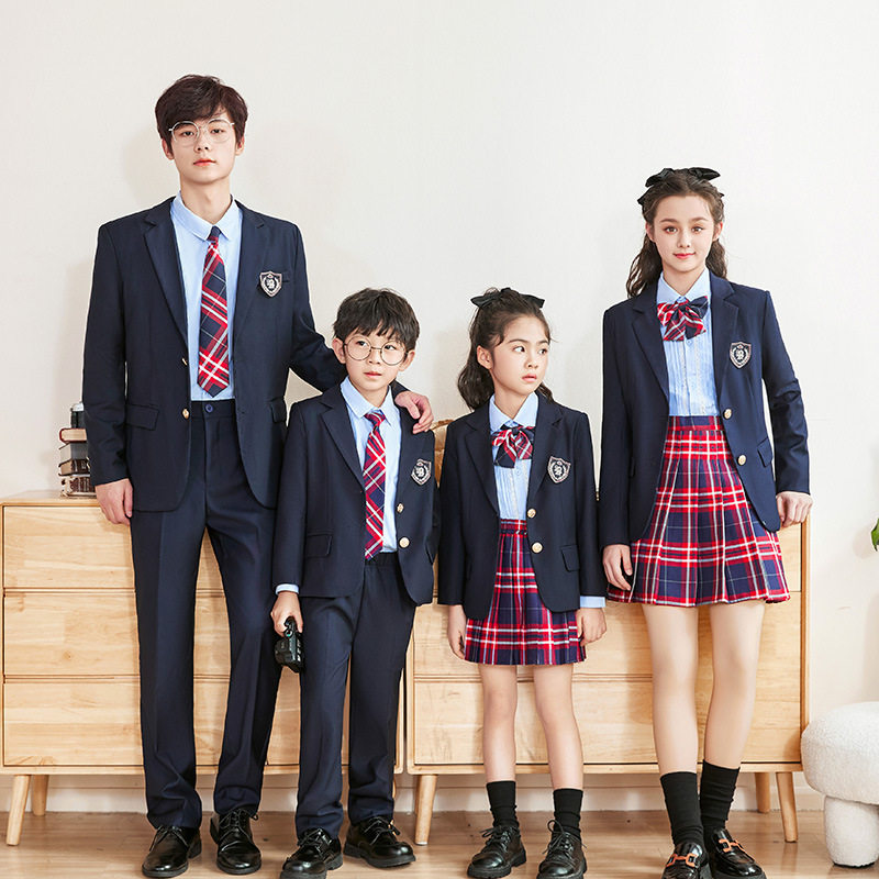 学院风西装百褶裙套装男女小学初中生班服校服演讲比赛合唱队服装