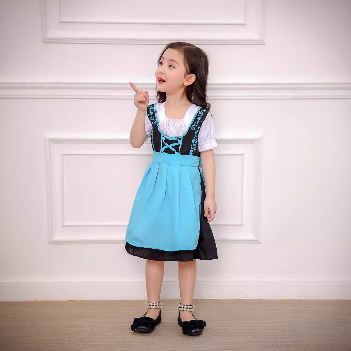 万圣儿童啤酒德国啤酒节服装巴伐利亚传统民族舞台表演服连衣裙