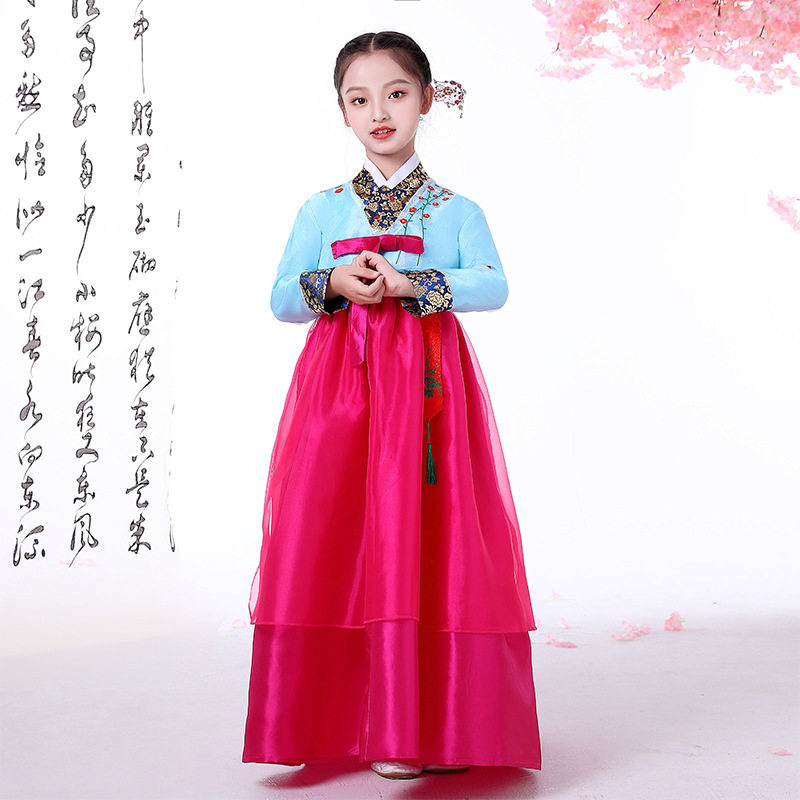 韩服儿童朝鲜女童传统演出服装少数民族舞蹈服大长今舞台表演服装