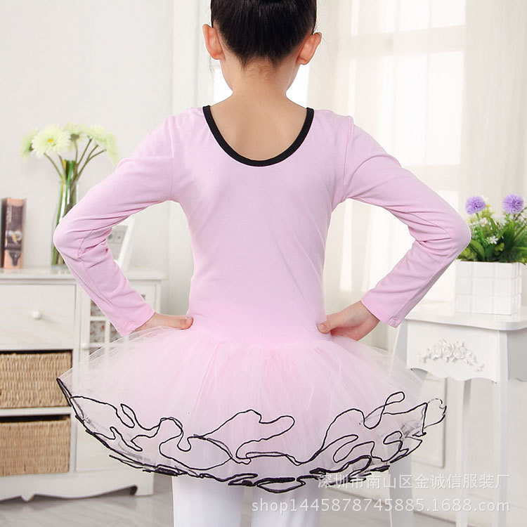 儿童舞蹈服芭蕾舞裙演出服纯棉舞蹈表演服女童秋冬季长袖练功服装