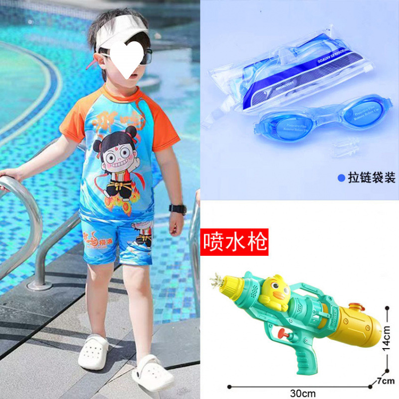 哪吒儿童泳衣泳裤衣服分体速干男童夏季2025新款男孩游泳套装