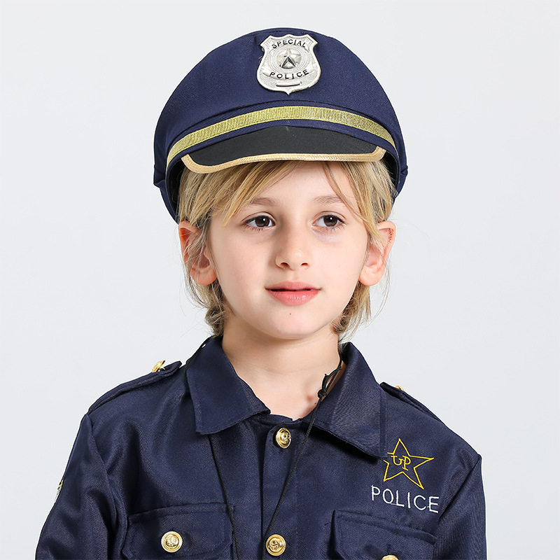万圣节跨境cosplay儿童警察服cos服装化妆派对演出表演服套装走秀