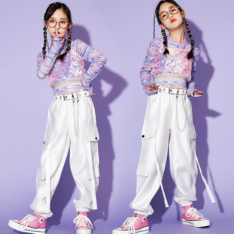 女童爵士舞演出服嘻哈走秀儿童装潮服少儿hiphop街舞潮装女孩