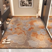 新中式 入户门地垫家用国风复古进门地毯高级感门口玄关脚垫可裁剪