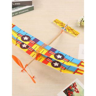模型神橡筋飞机DIY拼装 橡皮筋动力飞机学校航模比赛专用皮筋拼装