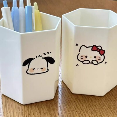 ins新款小帕kt猫卡通桌面学生笔筒大容量收纳盒学生宿舍多功能