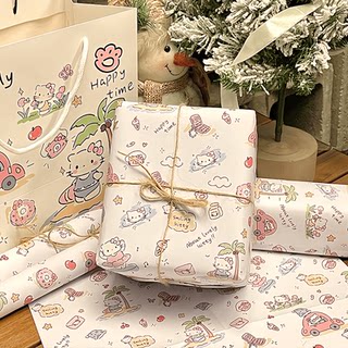 ins风卡通可爱少女心生日礼物包装纸礼品盒高级感手账diy装饰材料