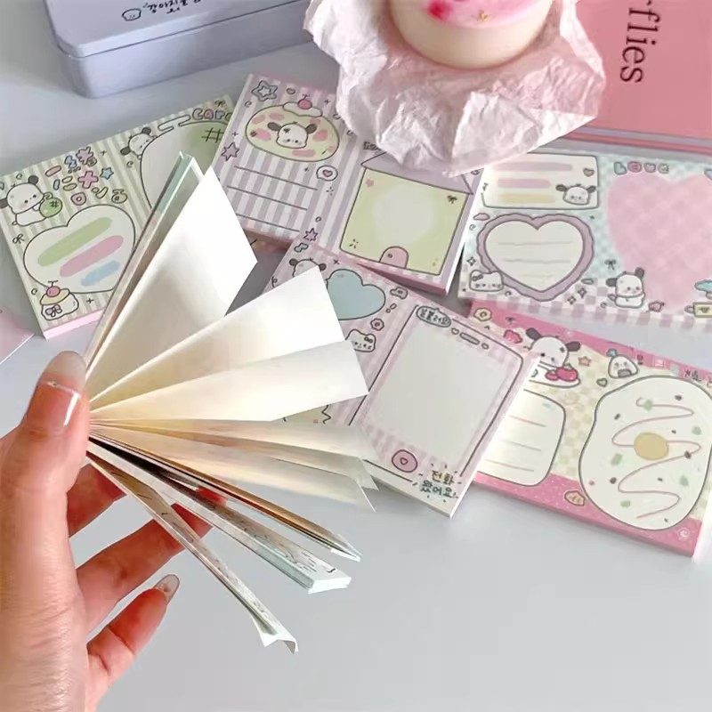 可爱小狗原创便签本拼布便签熊猫蛋糕方形便签学生手帐拼贴素材