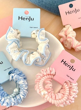活动礼品春日碎花小清新马尾发圈小肠花边丸子圈甜美头发绳
