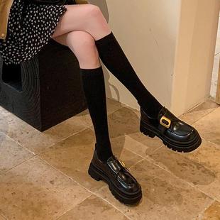 意大利Raraente~!小个子厚底皮带扣英伦风圆头乐福鞋真皮包鞋女鞋